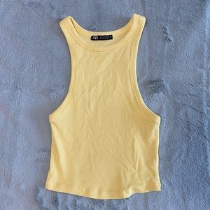 yellow tank top